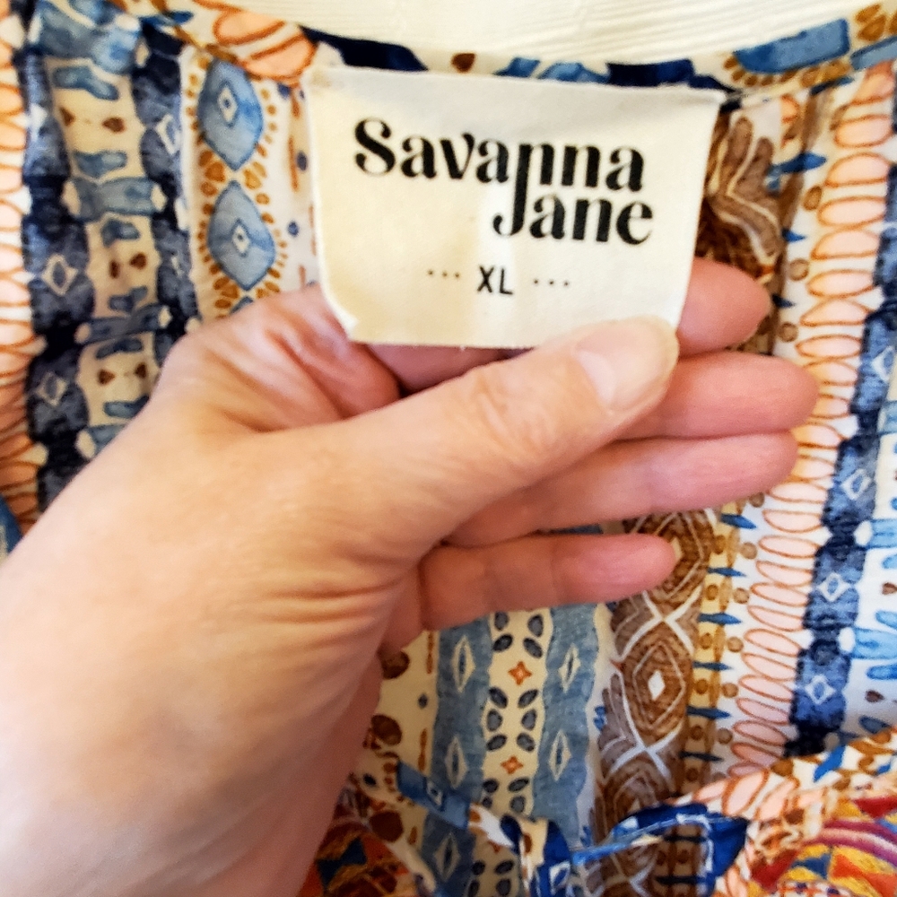 Savanna Jane XL Colorful Patterned Pleasant Blouse, Good Condition - Picture 3 of 7